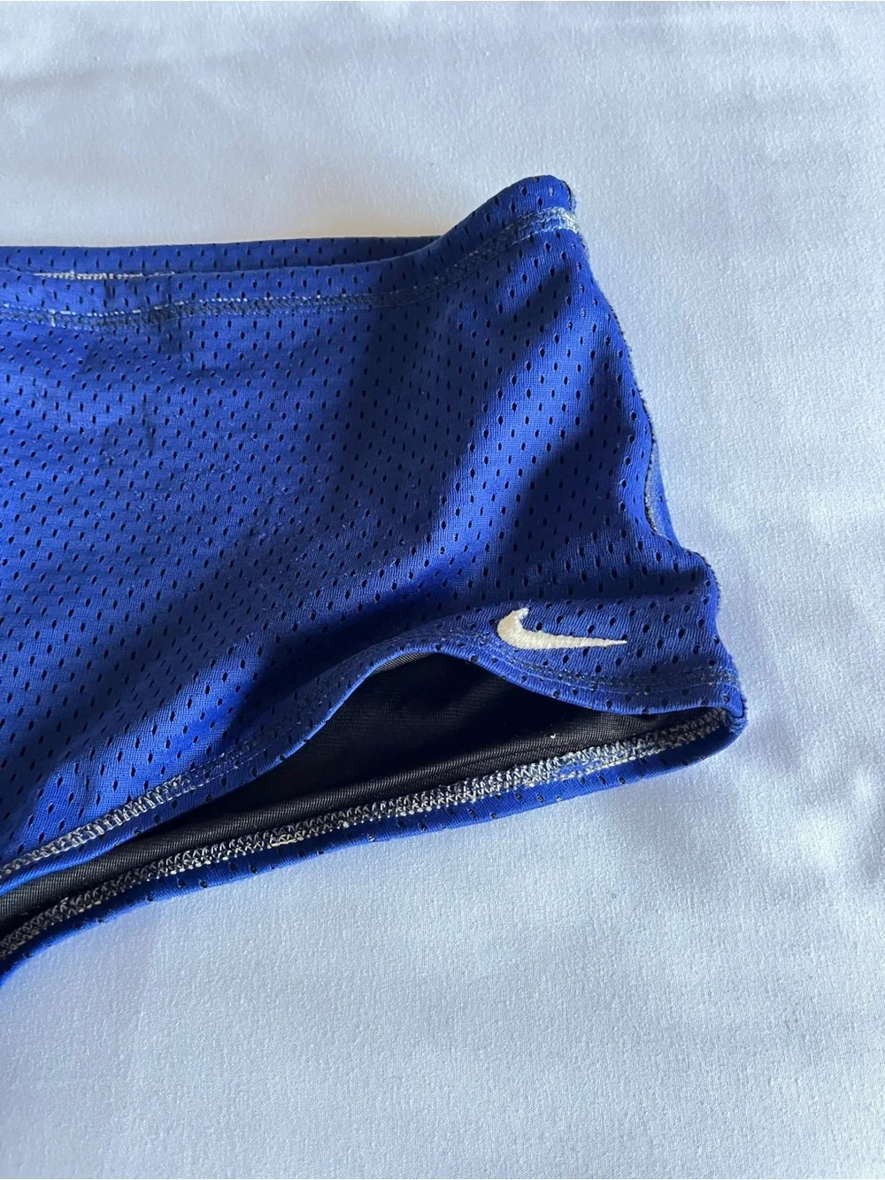 Nike Men's Blue Mesh Performance Swim Brief Trunk Training Suit Drawstring